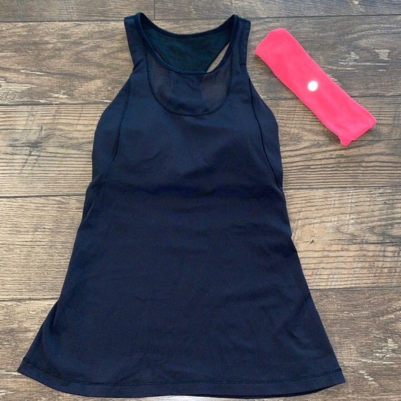 lululemon athletica Tops - LuluLemon Black Sheer Chest Racerback 4